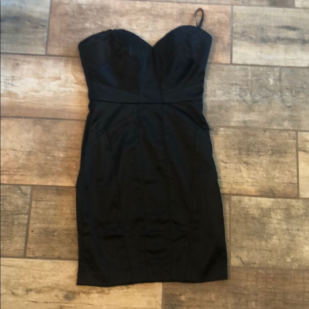 Black satin Bebe dress